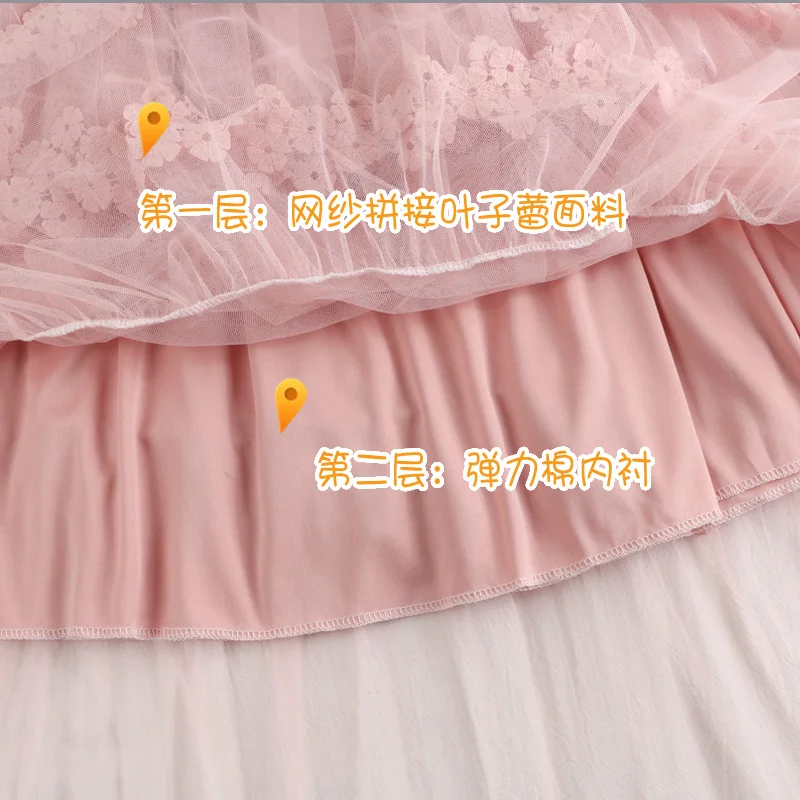 НОВАЯ тонкая сетчатая юбка K9 на раннюю весну с высокой талией и кружевом в виде