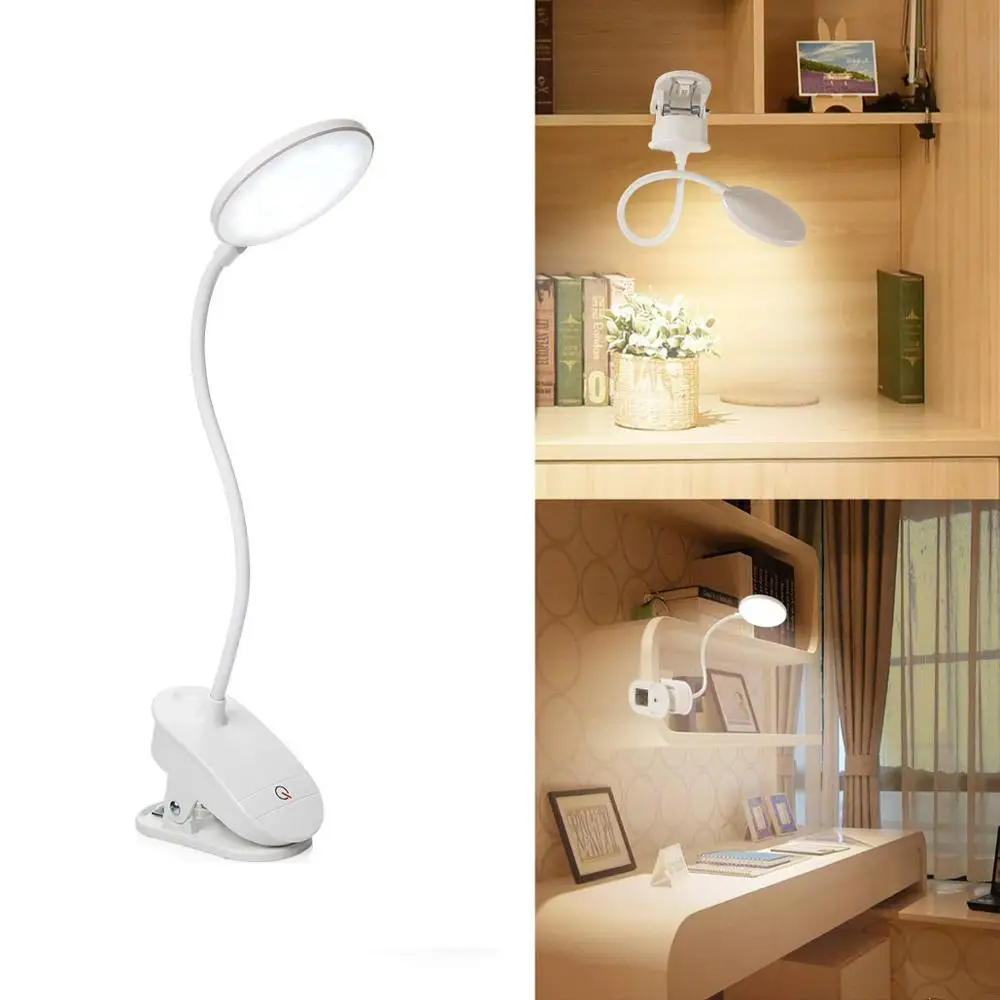 Настольная лампа с зажимом Светодиодный настольный светильник 3 режимами работы