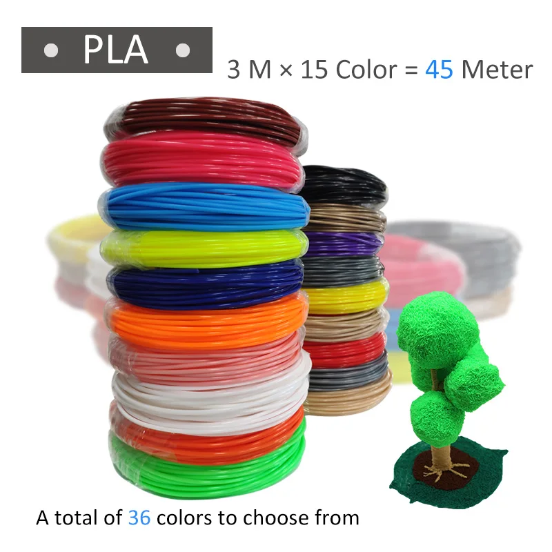 3 м x 15 цветов 3d Ручка накаливания PLA для 3d Ручка принтера 45 м пластик 36 Цвета maker подарки petg папа робот подарок для детей