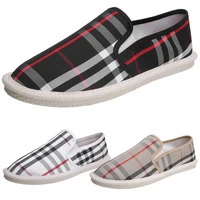 holfredterse 2021 summer shoes for mens loafer casual flat canvas slip on round head check cloth fisherman driving thomas shoes