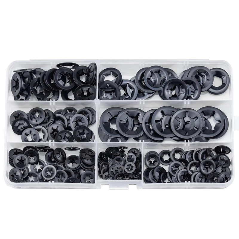 

New 340Pcs Internal Tooth Starlock Washers Lock Washers Assortment Kit Quick Speed Locking Washers