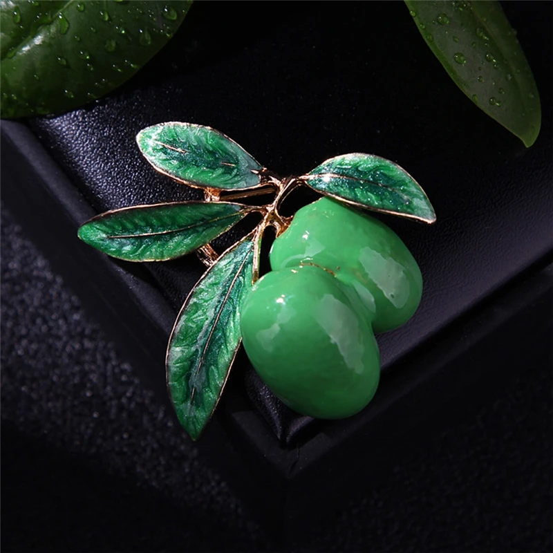 Pinksee оригинальная модная брошь в виде капли масла Jujube вишня оливковая ветка
