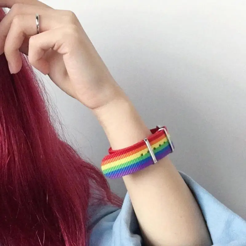 Минималистский непальский Радужный Браслет гордыня плетеная Мужская и женская