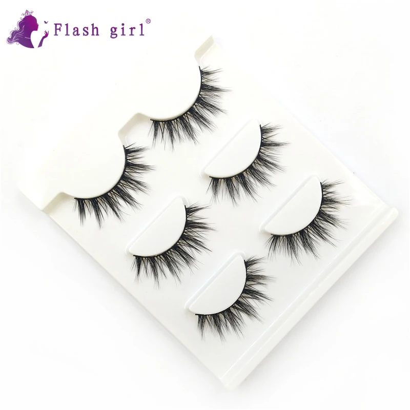 Hot sale 3D04-FG02 Best Selling 3 Pairs 100% Handmade 3D Mink False Eyelashes With Packaging Box images - 6