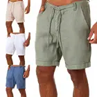 Шорты мужские однотонные со средней посадкой, Свободные повседневные спортивные штаны для бега и спорта, спортивные штаны, с карманами, летняя одежда