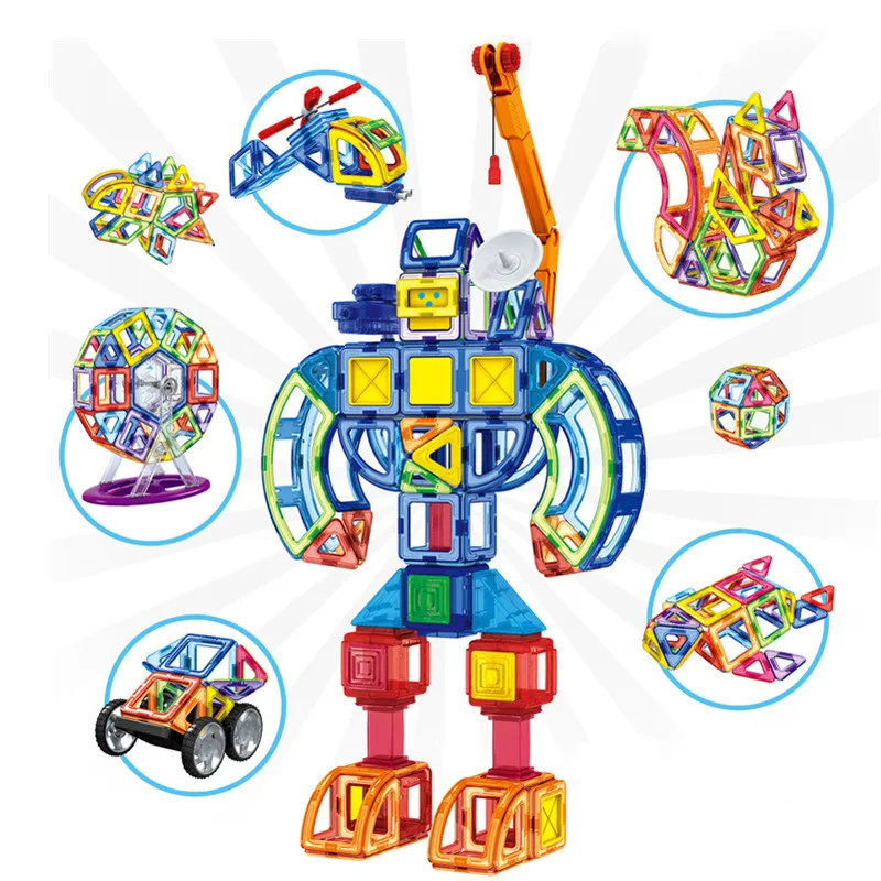 Магнитный дизайнерский строительный блок красочный большой размер