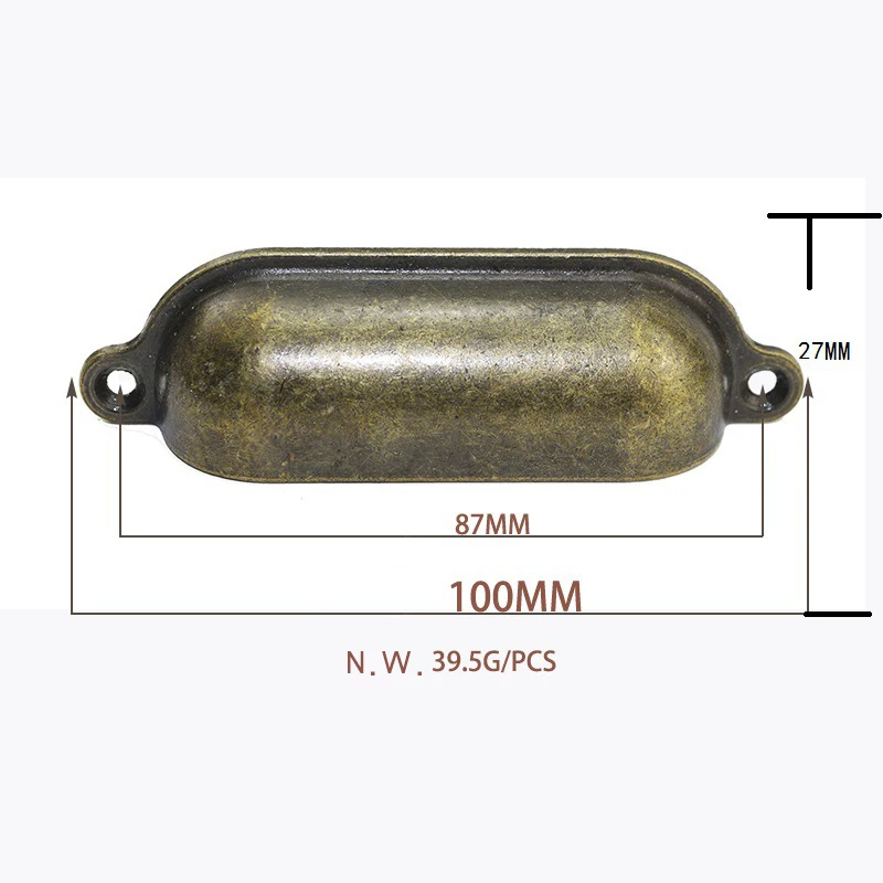 Бронзовый чашки в виде раковины ящик шкафа Потяните ручки 100 мм комод ручкой