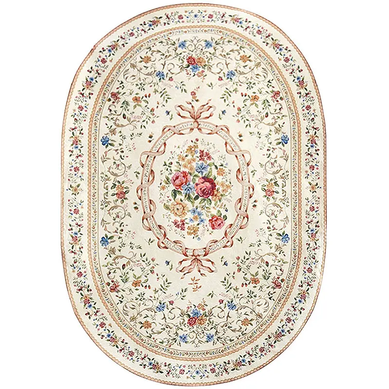 

American Pastoral Oval Rugs And Carpets For Home Living Room Countryside Carpet Bedroom Sofa Coffee Table Floor Mat Study Rug