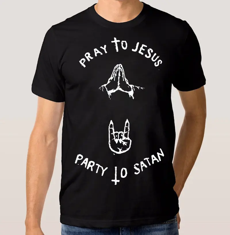 Молитесь чтобы Иисуса вечерние сатаны футболки бесстыдный Карл Галлахер Тройник