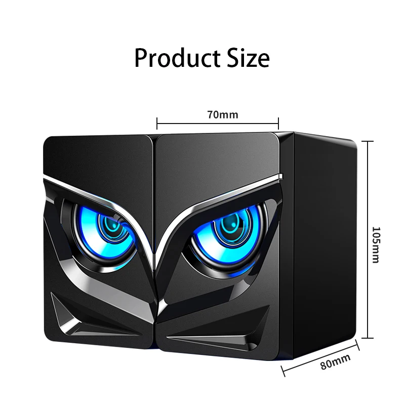 

USB Wired Computer Speakers LED Bass Sound Box Speaker For PC Laptop Powerful Subwoofer Multimedia Loudspeakers Not Soundbar