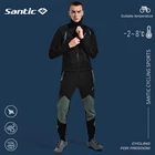 Мужские велосипедные брюки Santic, теплые флисовые зимние ветрозащитные длинные брюки для горных дорог, сохраняющие тепло спортивные уличные брюки с эластичным поясом