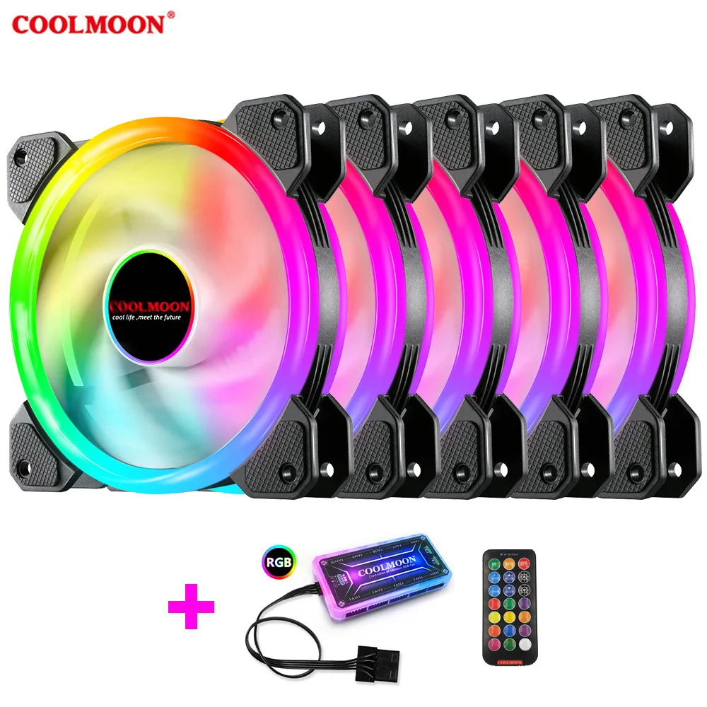 Кулер COOLMOON для ПК с RGB-подсветкой 120 мм 6 контактов 12 В | Компьютеры и офис