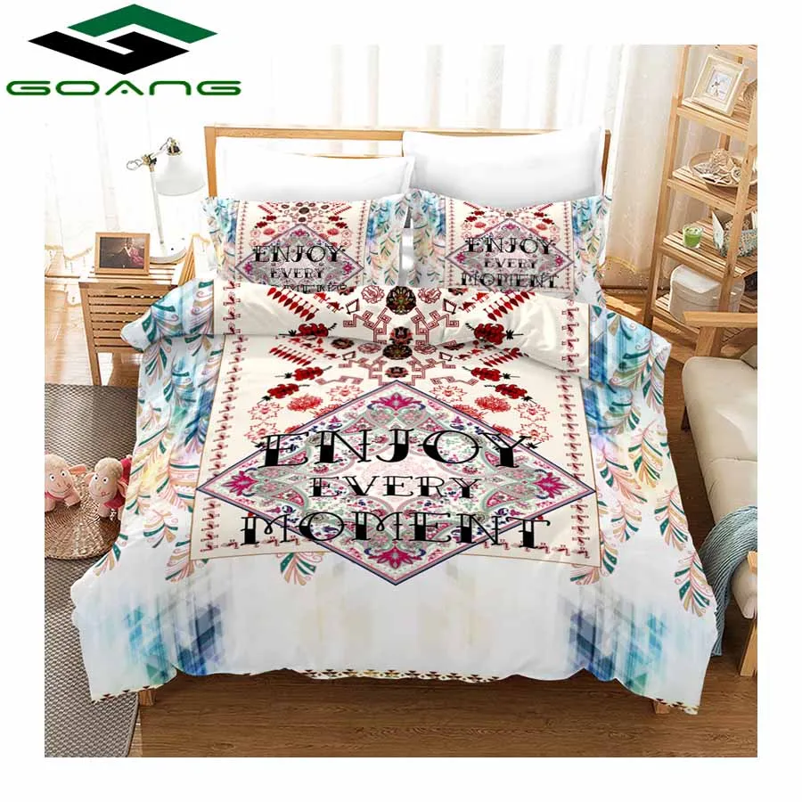 Фиолетовый GOANG простыня пододеяльник и наволочка 3d цифровая печать boho Роскошные наборы постельных принадлежностей домашний текстиль Лидер продаж - Цвет: Фиолетовый