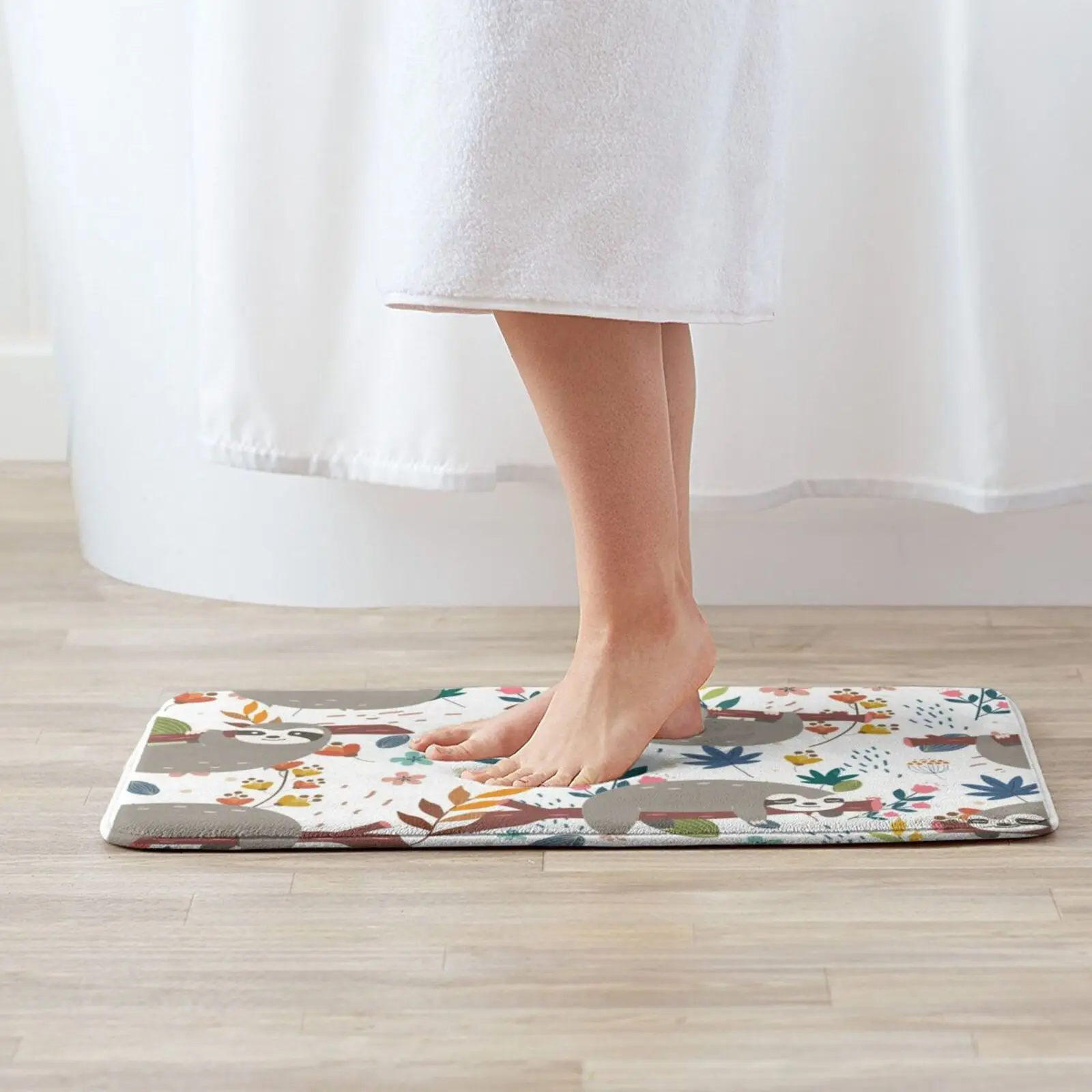 Happy Boho Sloth маска с цветочным узором коврик для входной двери ванной милым рисунком