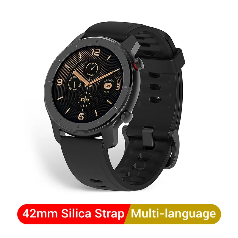 Starry Black Глобальная версия Amazfit GTR 42 мм Смарт-часы 5ATM Smartwatch 12 дней батарея gps управление музыкой для Xiaomi Android IOS - Цвет: Starry Black