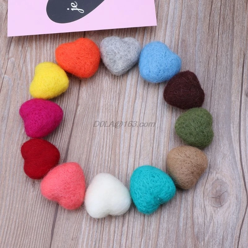 Accesorios en forma de coraz&oacute;n de fieltro para fotograf&iacute;a de reci&eacute;n nacido, accesorios peque&ntilde;os para sesi&oacute;n de fotos de beb&eacute;, Ni&ntilde;a y ni&ntilde;o, hecho a mano-0