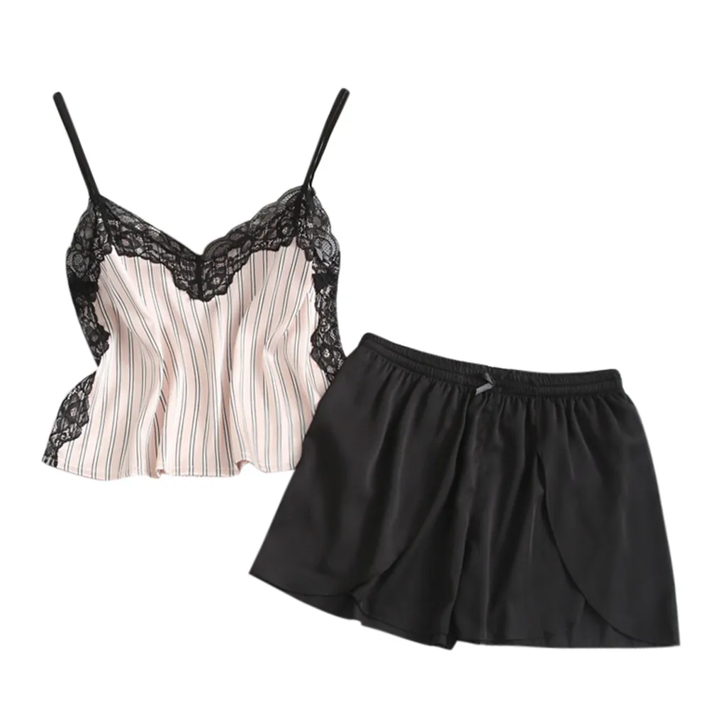 Новые пижамные комплекты сексуальные кружевные пижамы для женщин с v образным