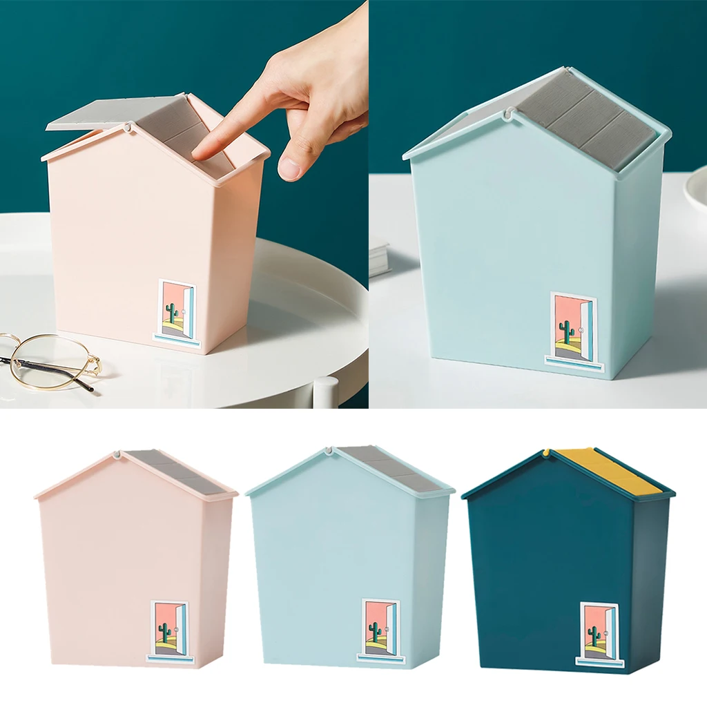 Крошечная Скандинавская настольная мусорная корзина с крышкой пластиковая