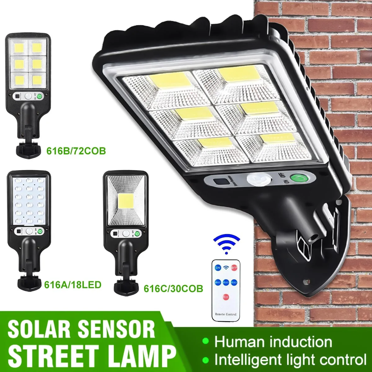 

360° Solar LED Garland Street Light Wall Lamp PIR Sensor Control Lamp Waterproof Solar Led Light Outdoor Solar Garden Lights