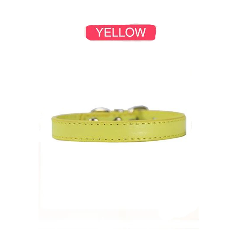 Yellow SUPREPET ошейники для кошек из искусственной кожи Красочные Мягкие кошачий собачий ошейник для маленьких кошек средних кошек щенков Регулируемый ошейник кожаный ремешок - Цвет: Yellow