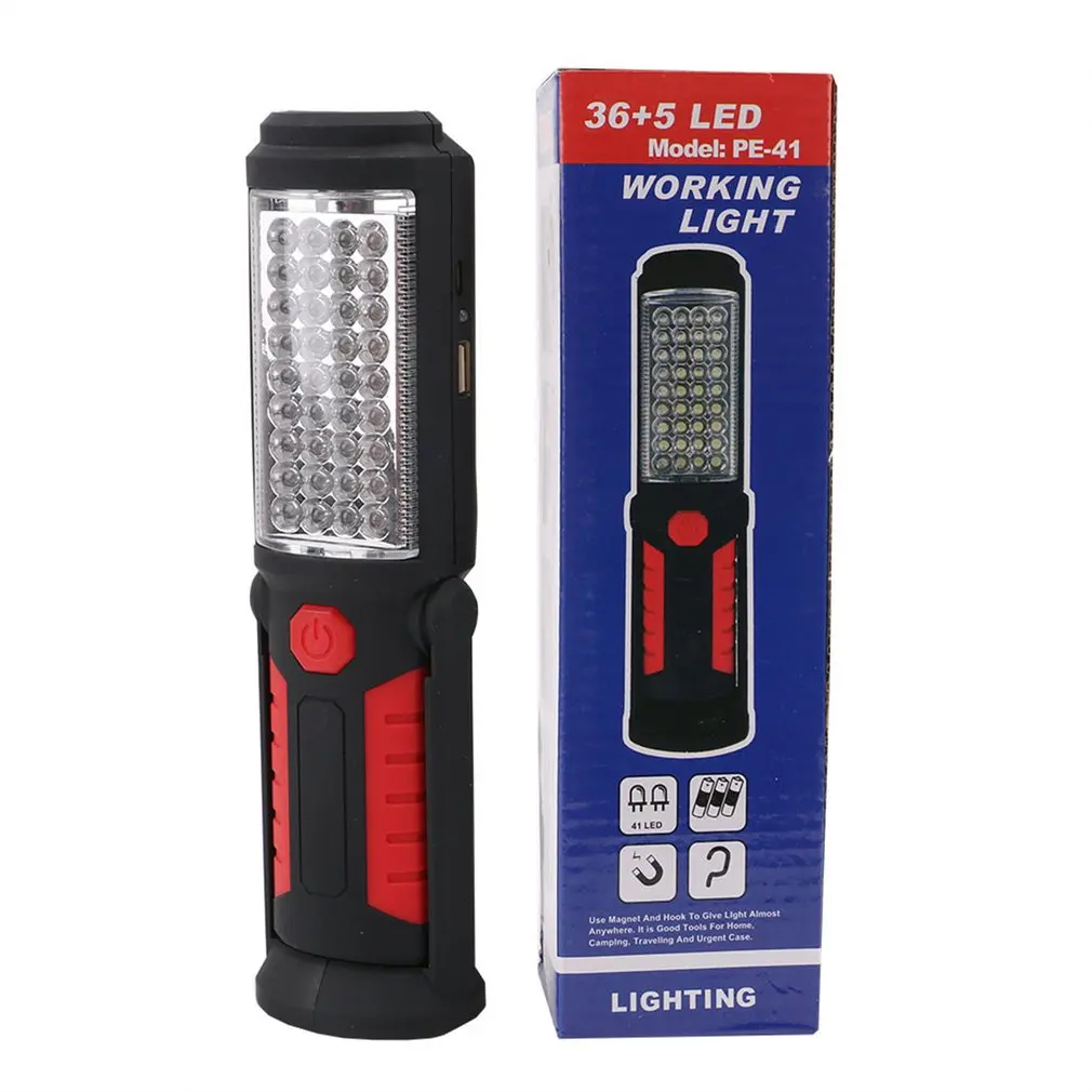 Handheld USB Charging 36+5LED Work Light LED Repairing Emergency Flashlight Lamp with Magnet Bottom | Освещение