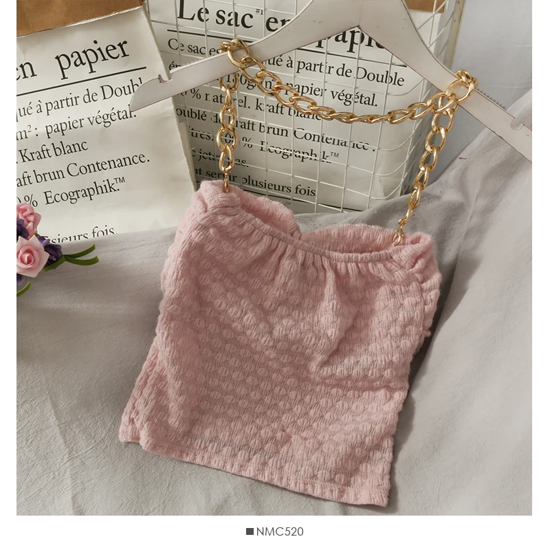 

French Metal Chain Hanging Neck Type Halter Top for Women in Autumn and Winter FZ452 2021 Ladies Vests