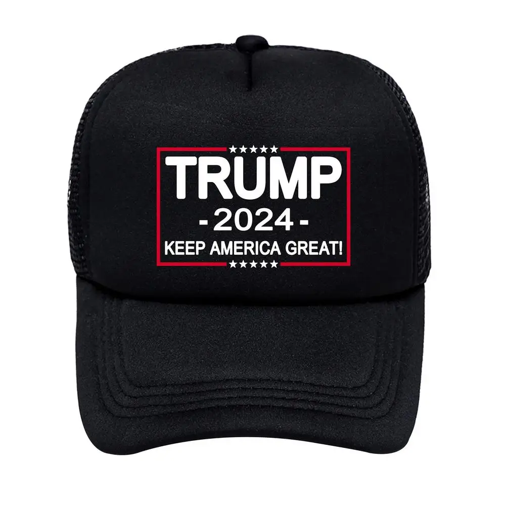 

Шапка Трампа 2024, сохраняющая Америку, большая шляпа с вышитыми флажками, регулируемая бейсболка с вышивкой в виде флага США