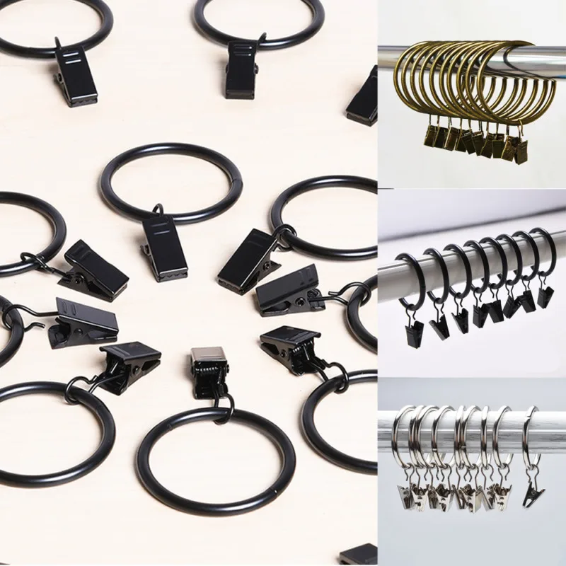 10 шт. металлические кольца для занавесок 3 цвета и размера удочки скользящие