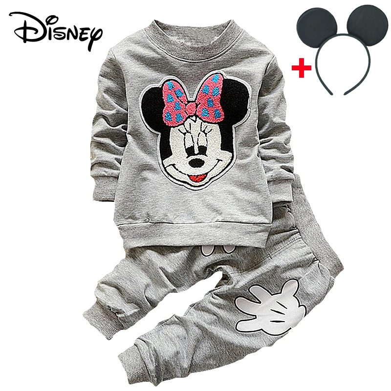 Одежда для новорожденных девочек с принтом Микки Маус Сезон весна-осень Футболка