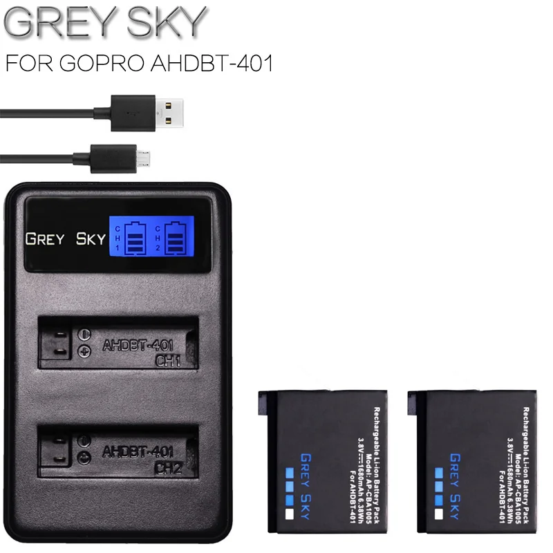 2 шт 1680mah hero 4 батарея+ ЖК USB двойное зарядное устройство для Gopro hero 4 батареи Go Pro hero 4 bateria аксессуары для экшн-камеры