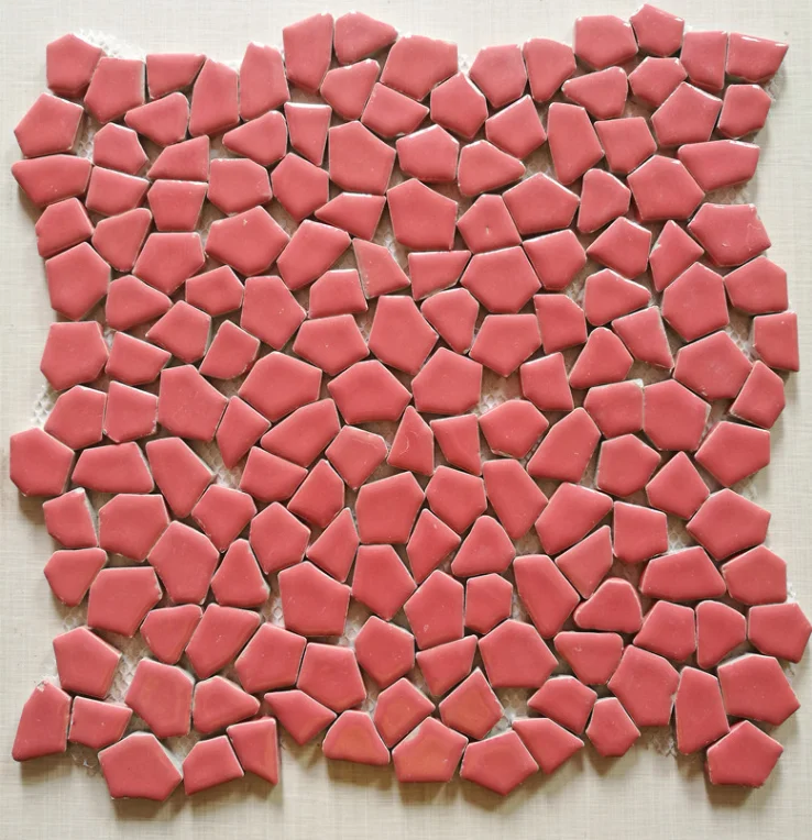 

11 шт. красно-розовая керамическая фарфоровая мозаика, кухонная плитка Backsplash, Настенная напольная плитка для ванной комнаты SSD019