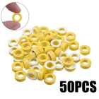Ферритовые сердечники тороида, 50 шт., желто-белые сердечники T50-26, железные сердечники для силовых трансформаторов, индукторов, внутренний диаметр 7,5 мм