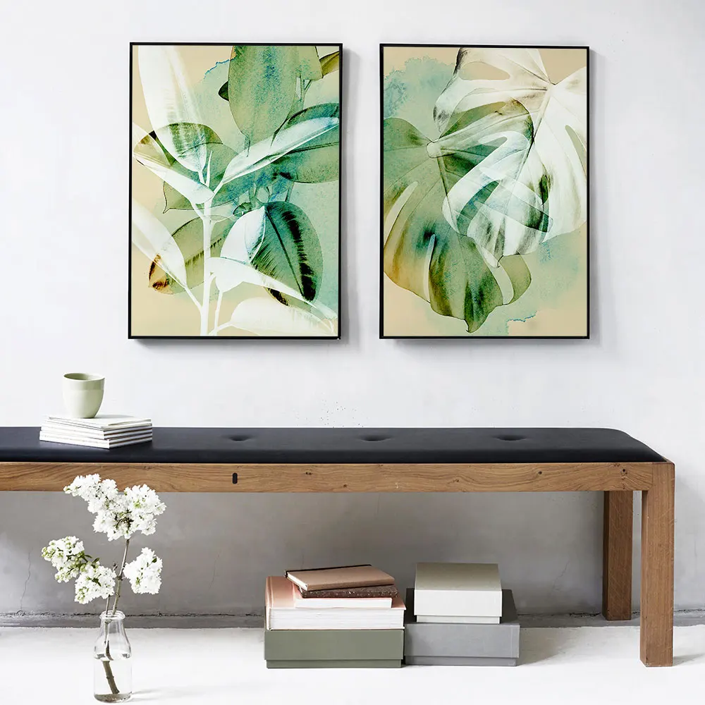 

Ponstera Poster Leaf Canvas Painting Indian Rubber Wall Art Print Nordic Modern Picture For Living Room On The Wall Home Decor