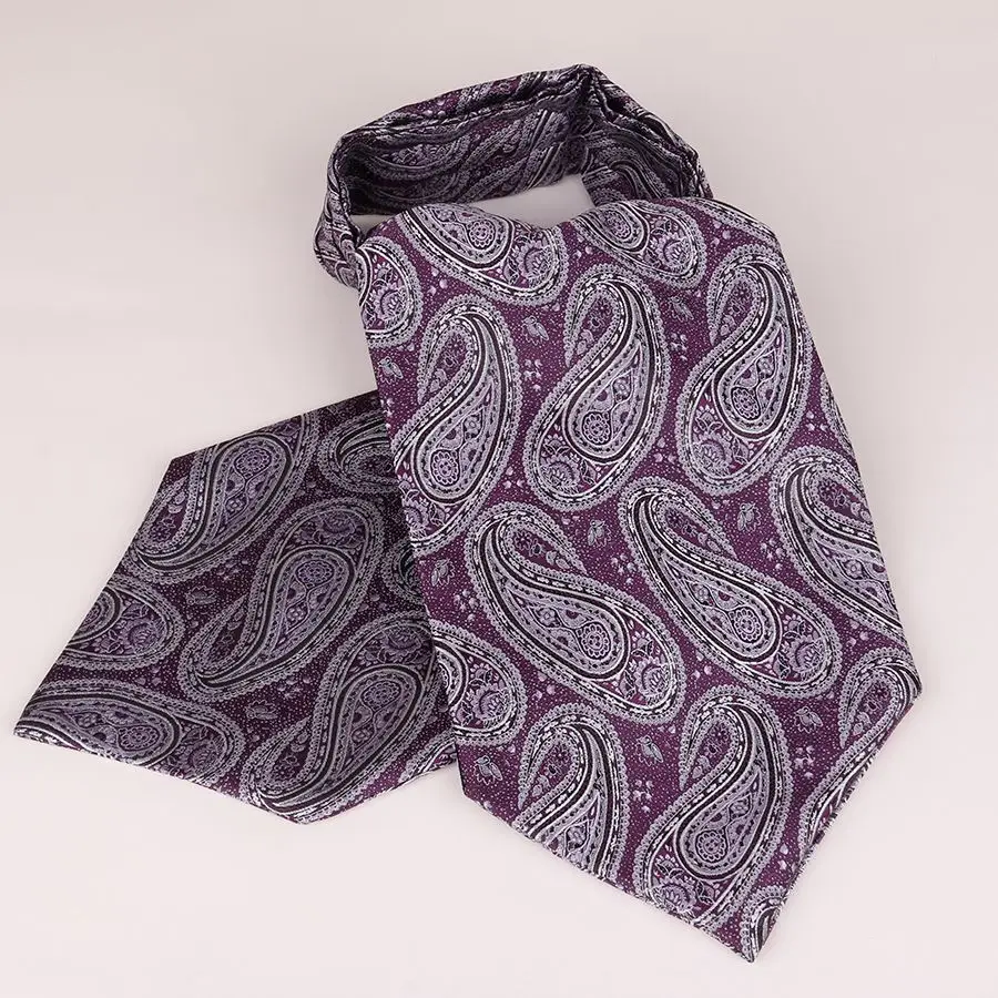 Linbaiway класса люкс Для Мужчин's Аскот галстук бабочка с цветочным узором из