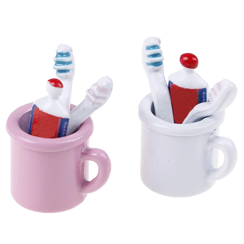 

Newest Sale Dollhouse Miniature Toy Cup Toothpaste Toothbrush Set