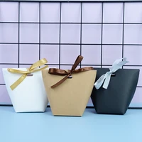 5pcs blank kraft paper bag white black candy bag for party baby shower paper chocolate boxes packagewedding favours candy boxes