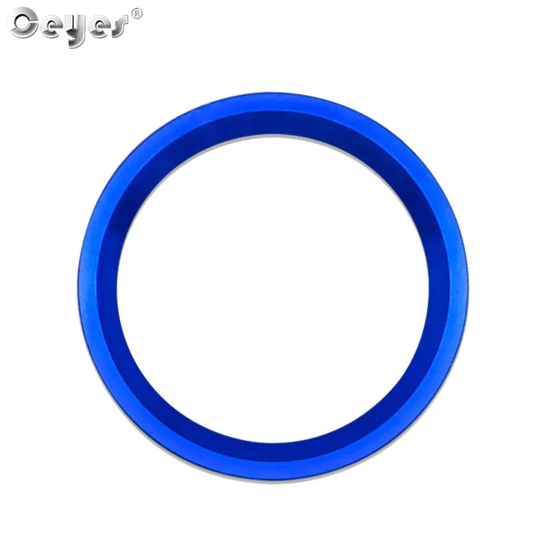 Blue Ring Cover Ceyes наклейки для стайлинга автомобилей для Audi A5 A7 Q3 Q5 Q7 8R A4 B9 Авто Start Stop стильная кнопка Зажигания для автомобиля кольцо чехлы чехол Круг Аксессуары - Название цвета: Blue Ring Cover