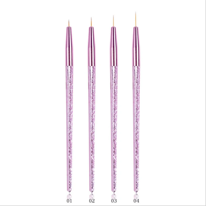 4 шт./компл. кисть для ногтей Фиолетовый УФ гель Акриловая кончиками пальцев из