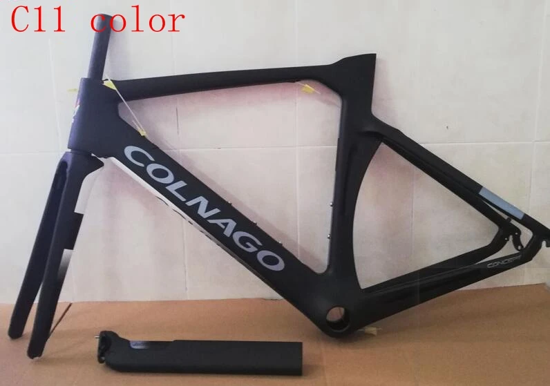 Светло-зеленый T1000 карбоновая красная рама colnago для шоссейного велосипеда 12+ цветов на выбор, Сделано в Тайване, высококачественный карбоновый велосипед - Цвет: Светло-зеленый