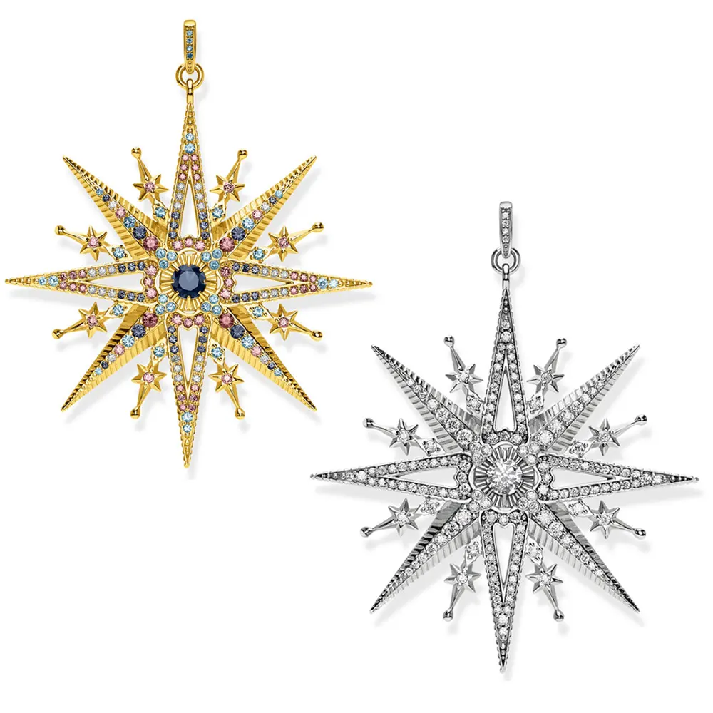 Подвески со звездами белые кубические циркония 925 пробы серебро Богемия сделай