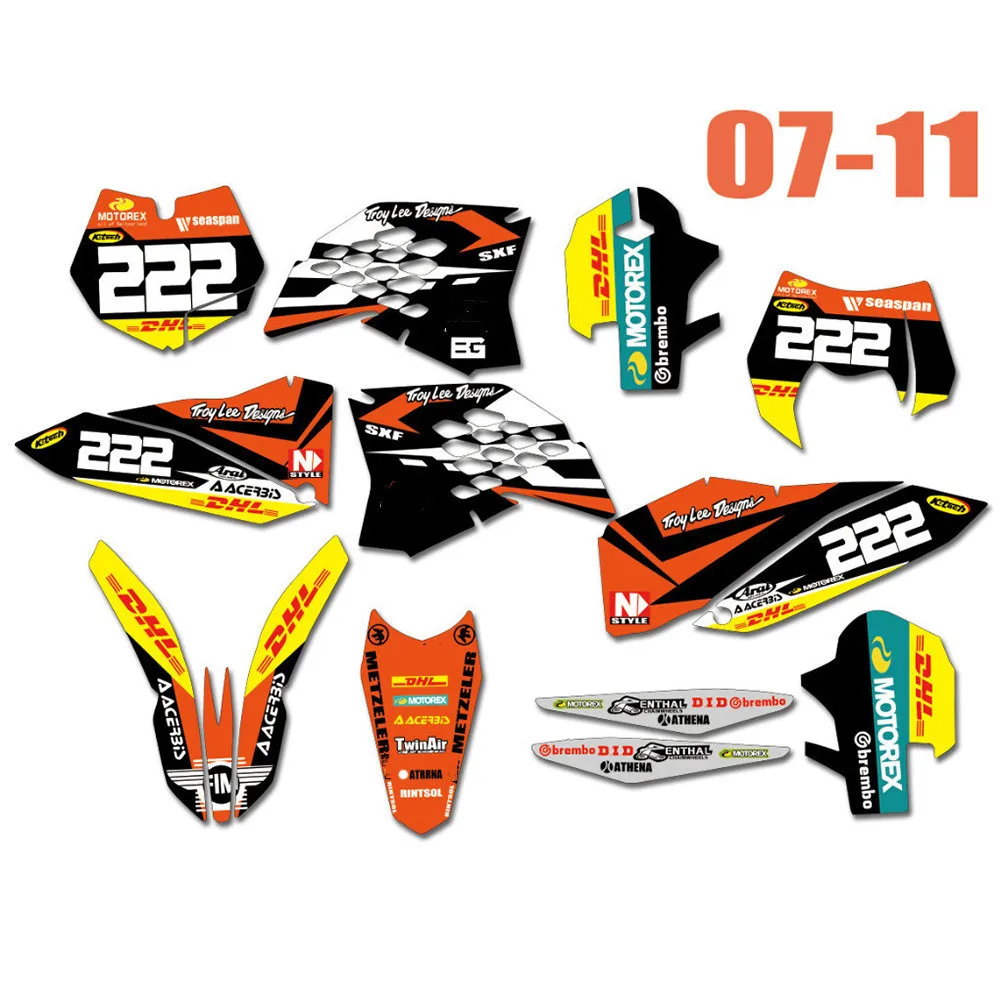 Для KTM EXC XCF XC-F 2008 2009 2010 2011 125 графические Наклейки для SX SXF 200 250 300 350 450 525 2007 |