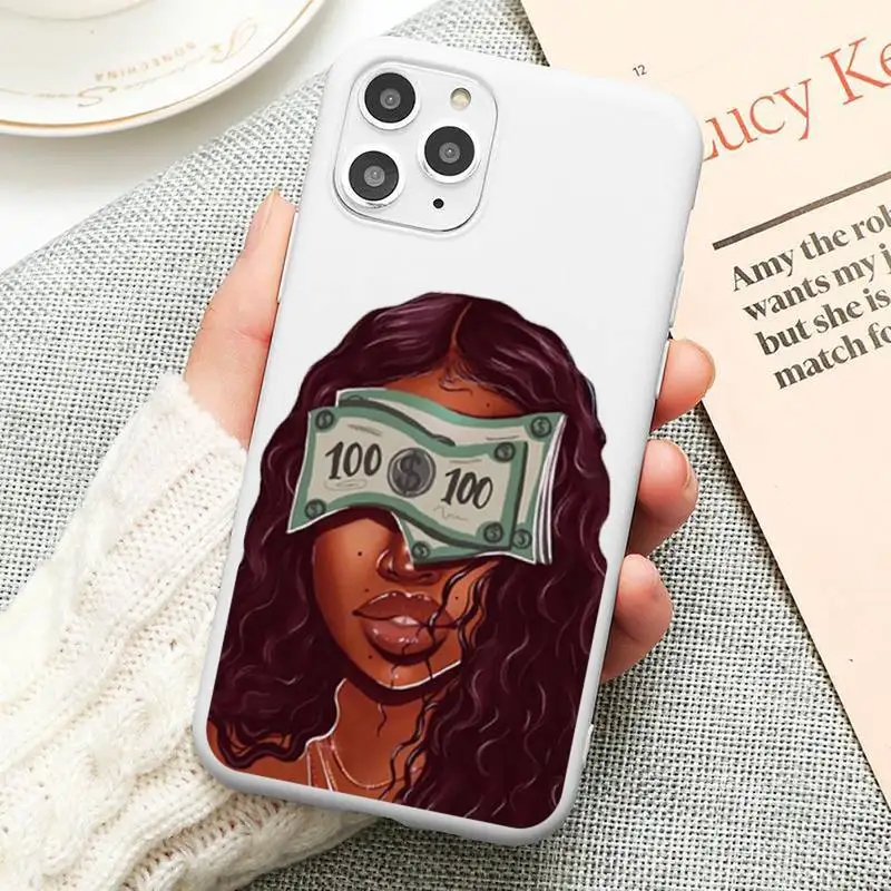 

Afro Girls fashion Women Art Phone Case Candy Color for iPhone 11 12 mini pro XS MAX 8 7 6 6S Plus X 5S SE 2020 XR