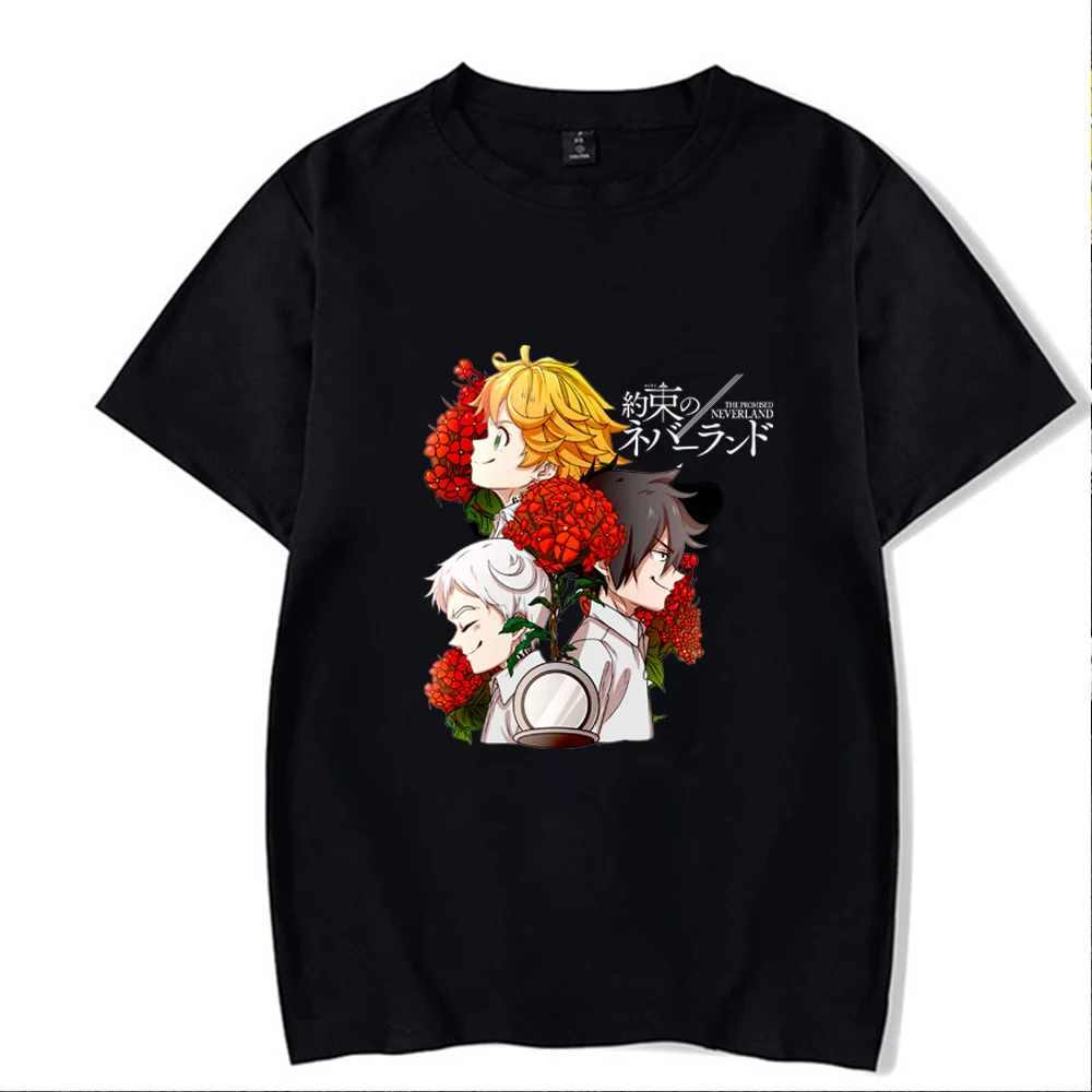 

Горячая Распродажа 2021, футболка с рисунком аниме обещанный неверланд, забавная футболка с принтом, повседневный мужской топ с рисунком аним...