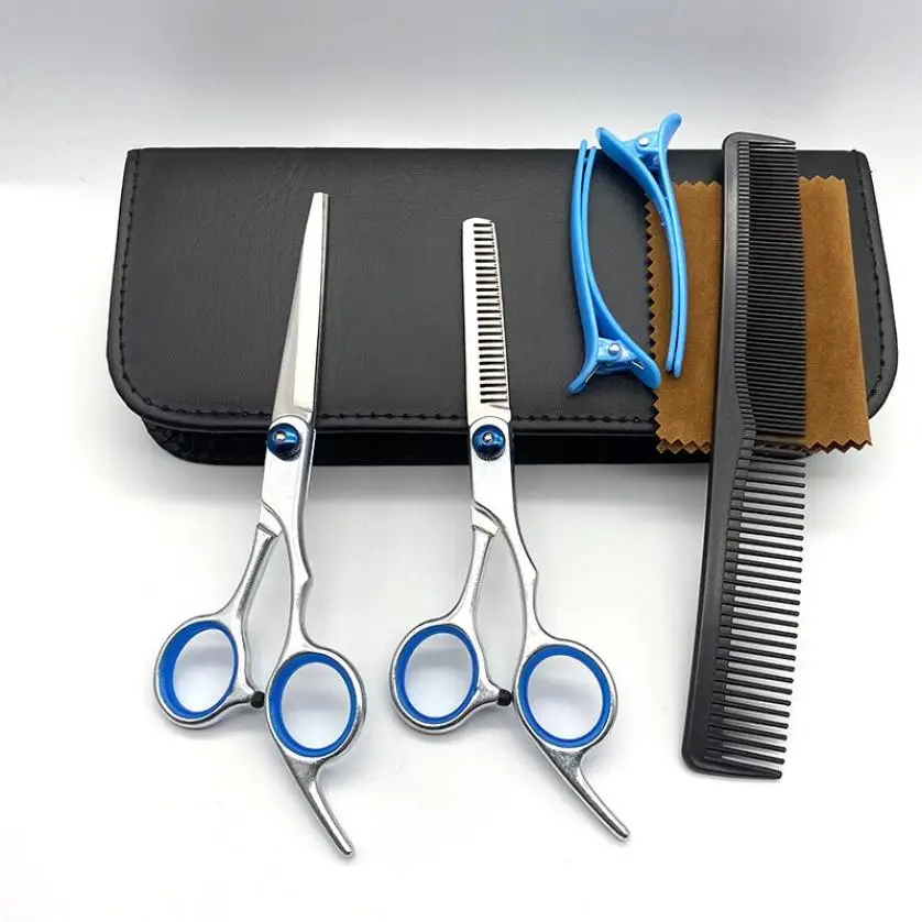 

Hairdressing Scissors 6 Inch Flat Scissors Thinning Scissors Barber Tool Set Wholesale Hairdressing Scissors