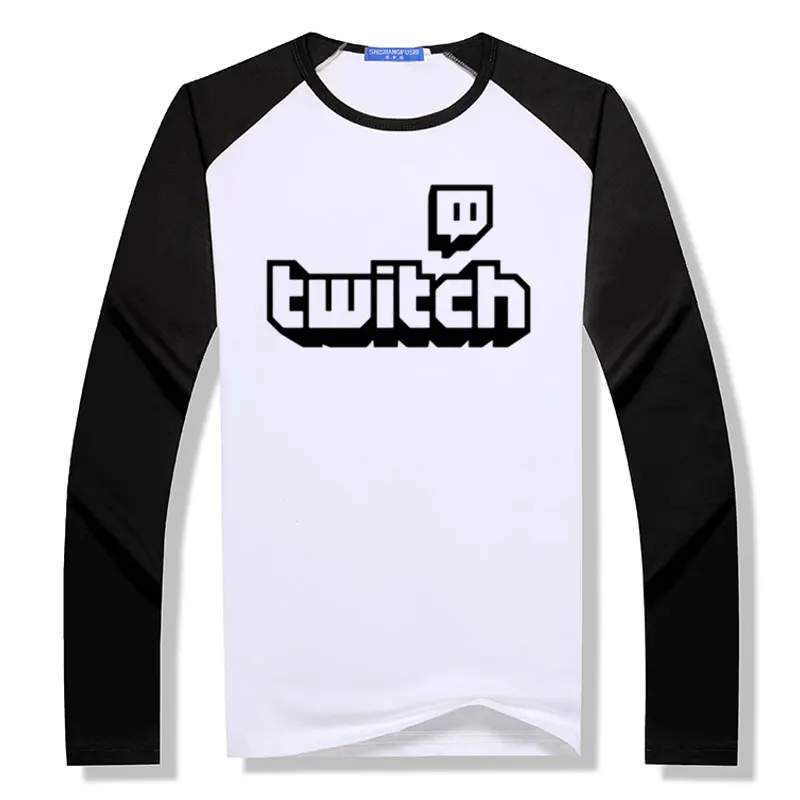 

ТВ-футболка Twitch, игровая футболка для мужчин, с длинным рукавом