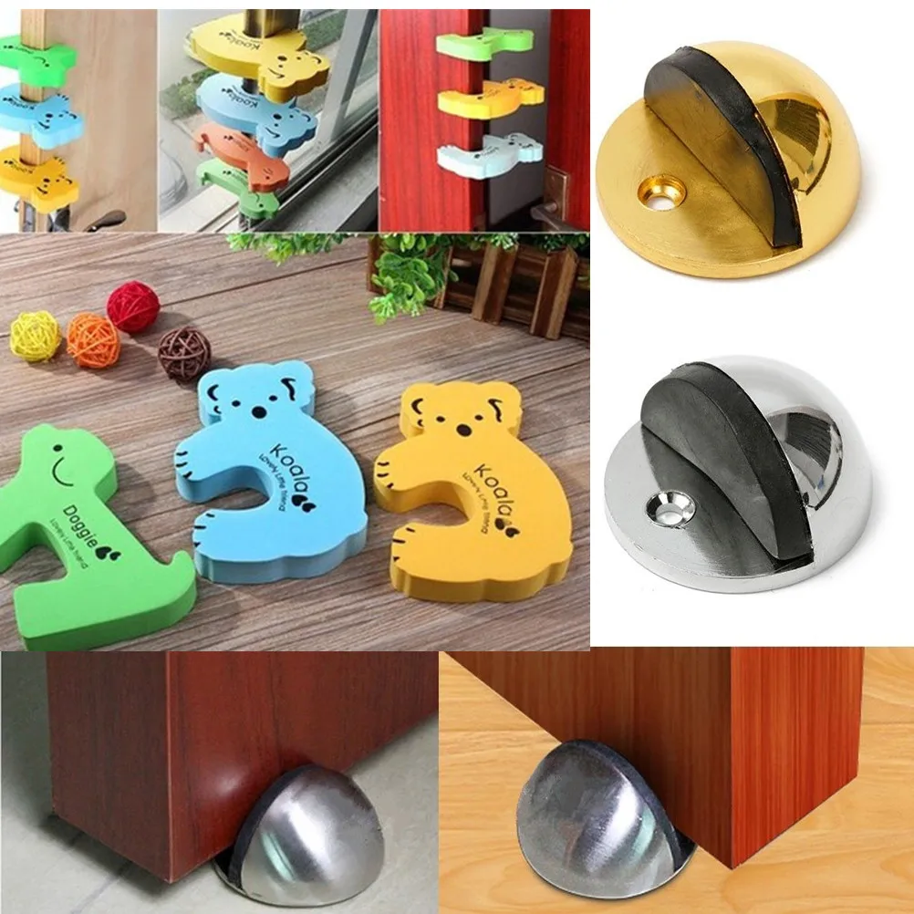 

Cartoon Key Zinc Alloy Rubber Non Punching Sticker Hidden Door Holders Catch Floor Mounted Nail-free Door Stop Door Hardware