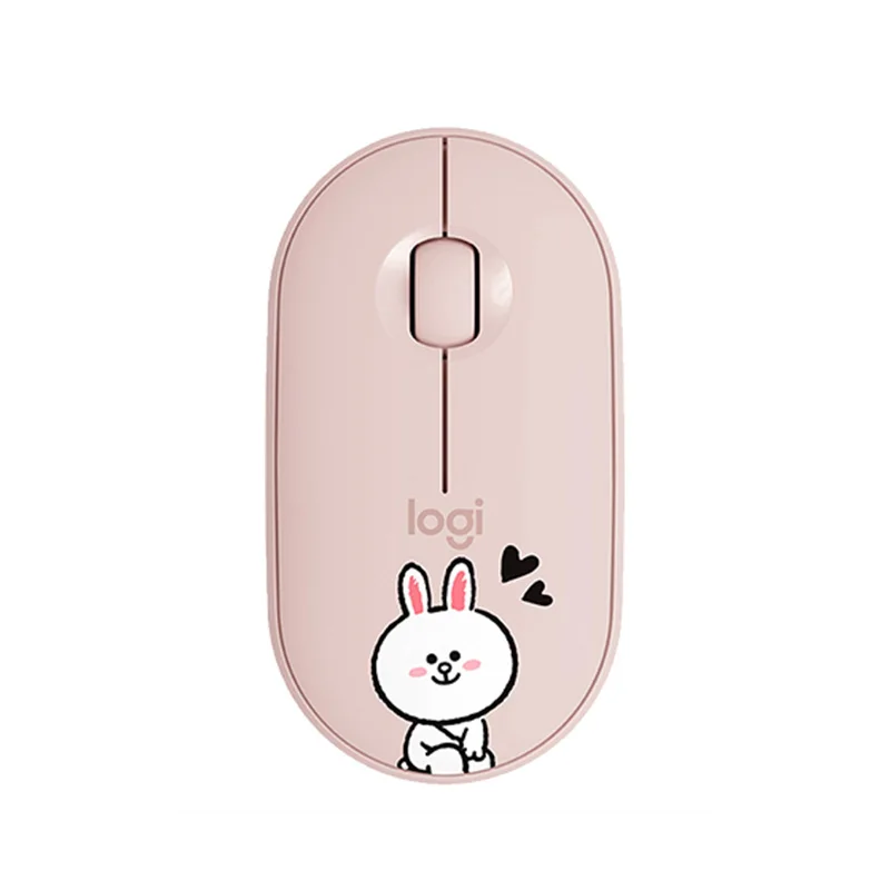 Беспроводная Bluetooth Мышь Logitech Pebble LINE FRIENDS бесшумная тонкая мышь для ноутбука ПК