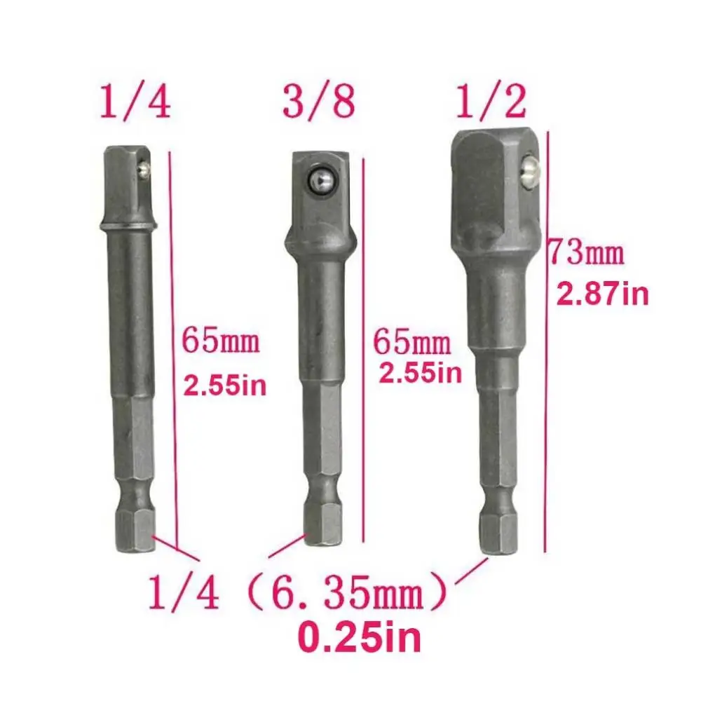 Шестигранный хвостовик К квадратной головке рукав Post 1/4 3/8 1/2 ветровой партии