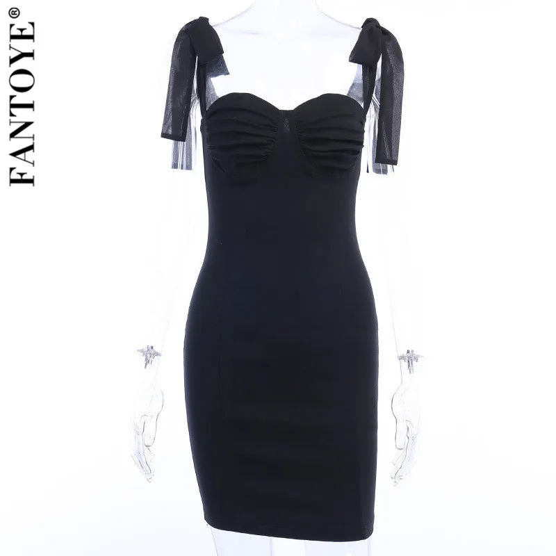 Женское облегающее мини-платье FANTOYE белое на шнуровке с открытой спиной для клуба