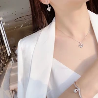 Aazuo 18K Orignal White Gold Real Diamonds 020ct H Si Fairy Necklace gifted for Women Wedding Link Chain Au750